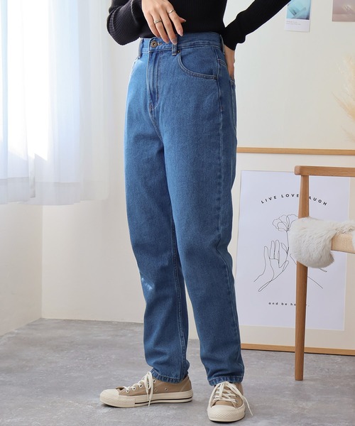 Social GIRL(ソーシャルガール)の「デニムテーパードパンツ(デニムパンツ・レディース・ブラック/ブルー/アイボリー・M/L)」の21枚目の写真