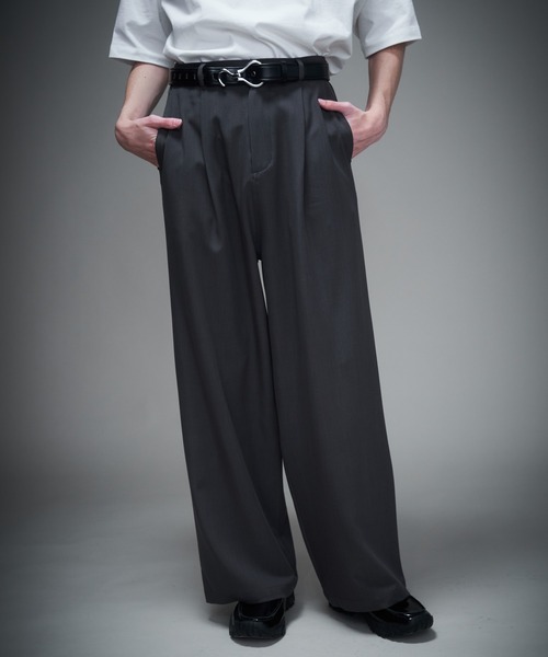 y's ワイドストレートスラックス　サイズ4 Wide straight slacks / ワイドストレートスラックス