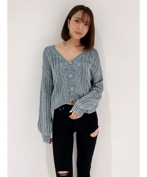 GYDA(ジェイダ)の「2WAYメッシュスリーブブリーチニットトップス(ニット/セーター・レディース・オリーブ/ネイビー/ラベンダー/ベージュ・FREE)」の15枚目の写真