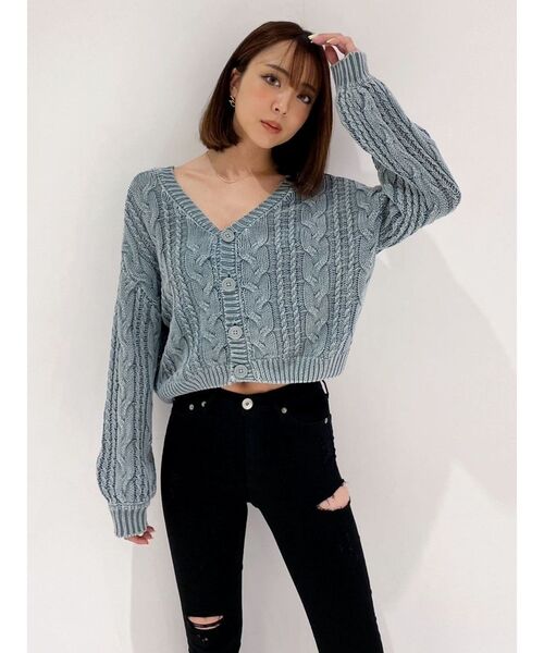 GYDA(ジェイダ)の「2WAYメッシュスリーブブリーチニットトップス(ニット/セーター・レディース・オリーブ/ネイビー/ラベンダー/ベージュ・FREE)」の16枚目の写真