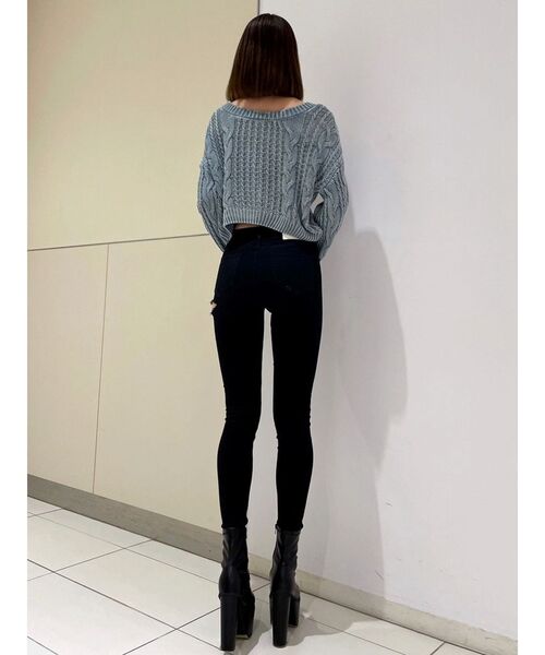 GYDA(ジェイダ)の「2WAYメッシュスリーブブリーチニットトップス(ニット/セーター・レディース・オリーブ/ネイビー/ラベンダー/ベージュ・FREE)」の20枚目の写真