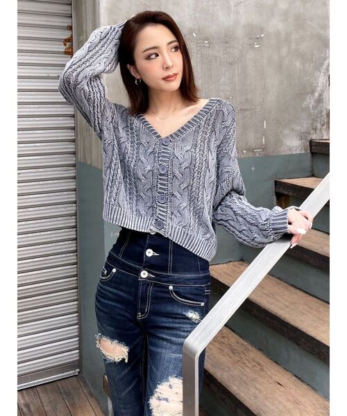 GYDA(ジェイダ)の「2WAYメッシュスリーブブリーチニットトップス(ニット/セーター・レディース・オリーブ/ネイビー/ラベンダー/ベージュ・FREE)」の21枚目の写真