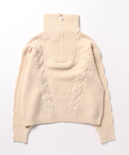 Ritzy（リッツィー）の「ショート丈 ハーフジップニット（ニット/セーター・レディース・グリーン/ベージュ/ホワイト/ブラック/ワイン/グレー・FREE）」の19枚目の写真