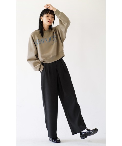 zootie(ズーティー)の「センタータック ツイルパンツ(スラックス・レディース・ブラック/ベージュ・M)」の4枚目の写真