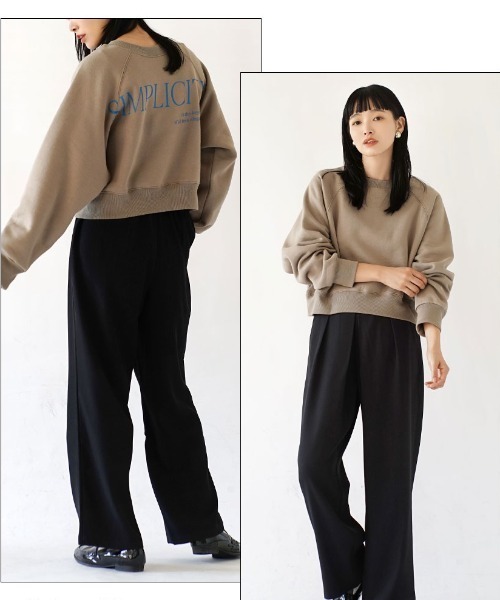 zootie(ズーティー)の「センタータック ツイルパンツ(スラックス・レディース・ブラック/ベージュ・M)」の5枚目の写真
