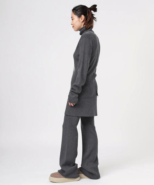 AP STUDIO ウールリブタートルネックプルオーバー グレー ウールリブタートルネックプルオーバー（ニット/セーター）｜AP STUDIO