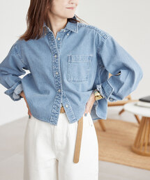 SLOBE IENA | LE DENIMクロップドシャツ(シャツ/ブラウス)