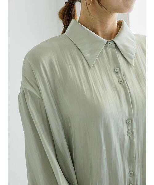Te chichi(テチチ)の「割線サテンチュニックシャツ(シャツ/ブラウス・レディース・オフホワイト/グレー/グリーン・F)」の22枚目の写真