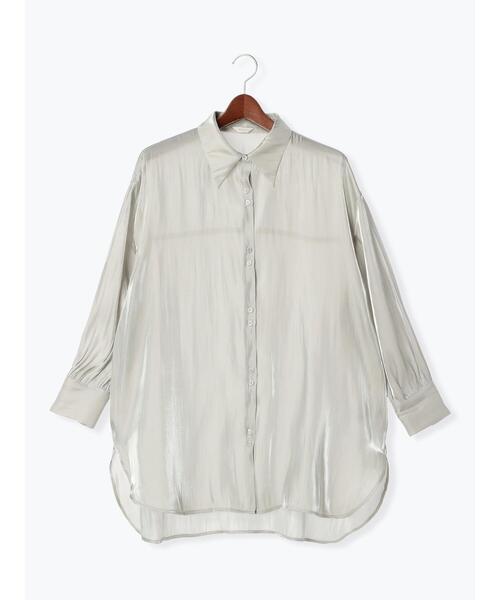 Te chichi(テチチ)の「割線サテンチュニックシャツ(シャツ/ブラウス・レディース・オフホワイト/グレー/グリーン・F)」の19枚目の写真