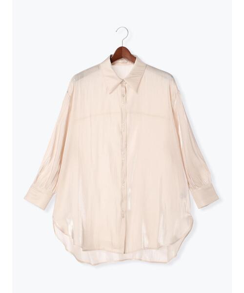 Te chichi(テチチ)の「割線サテンチュニックシャツ(シャツ/ブラウス・レディース・オフホワイト/グレー/グリーン・F)」の18枚目の写真