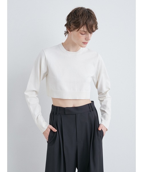 MIESROHE（ミースロエ）の「シルク混ショート丈クルーネックニット【ウォッシャブル】（ニット/セーター・レディース・ホワイト/ベージュ/ネイビー/その他・FREE）」の10枚目の写真