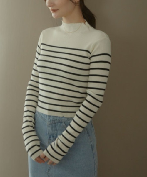 ACYM（アシーム）の「Back tie marshmallow ニット（ニット/セーター・レディース・ブラックミックス/ブラック/アイボリー・FREE）」の11枚目の写真