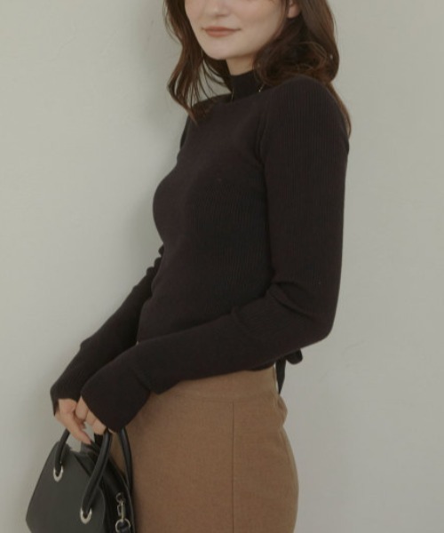 ACYM（アシーム）の「Back tie marshmallow ニット（ニット/セーター・レディース・ブラックミックス/ブラック/アイボリー・FREE）」の16枚目の写真