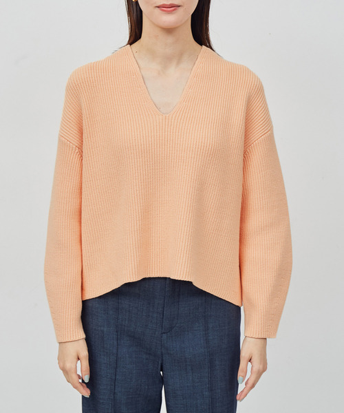 ROPE'（ロペ）の「畦編みVネックニット（ニット/セーター・レディース・ホワイト/ネイビー/ピンク/イエロー・FREE）」の15枚目の写真