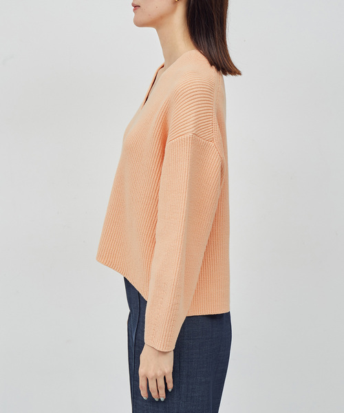 ROPE'（ロペ）の「畦編みVネックニット（ニット/セーター・レディース・ホワイト/ネイビー/ピンク/イエロー・FREE）」の16枚目の写真