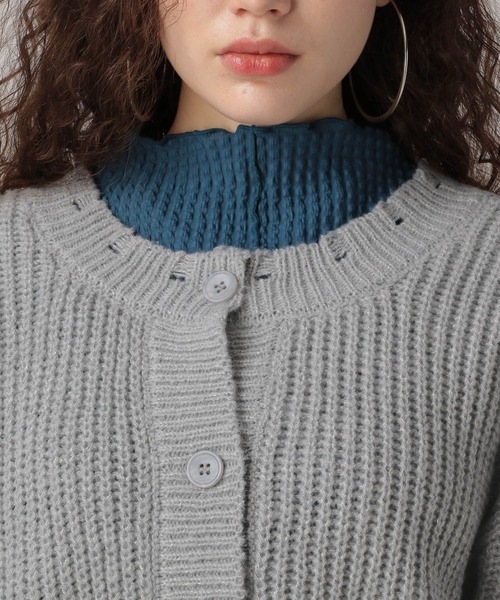 FOREVER 21（フォーエバー トゥエンティーワン）の「【2024SS】3WAYラメクロップドカーディガン（カーディガン/ボレロ・レディース・オフホワイト/ライトグレー/オレンジ・FREE）」の11枚目の写真