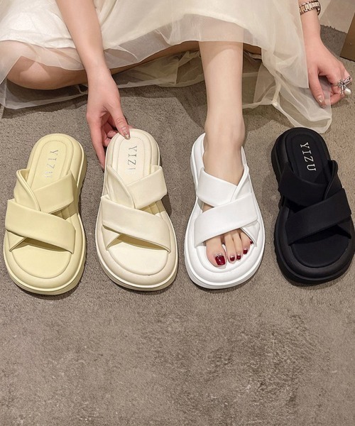 Miniministore(ミニミニストア)の「厚底サンダル レディースフラットサンダル(サンダル・レディース・アイボリー/ライトイエロー/ブラック/ホワイト・23.5cm/22.5cm/24.0cm/23.0cm/24.5cm)」の5枚目の写真