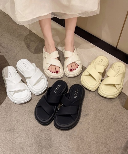 Miniministore(ミニミニストア)の「厚底サンダル レディースフラットサンダル(サンダル・レディース・アイボリー/ライトイエロー/ブラック/ホワイト・23.5cm/22.5cm/24.0cm/23.0cm/24.5cm)」の6枚目の写真