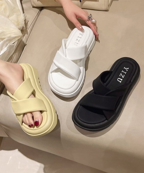 Miniministore(ミニミニストア)の「厚底サンダル レディースフラットサンダル(サンダル・レディース・アイボリー/ライトイエロー/ブラック/ホワイト・23.5cm/22.5cm/24.0cm/23.0cm/24.5cm)」の8枚目の写真