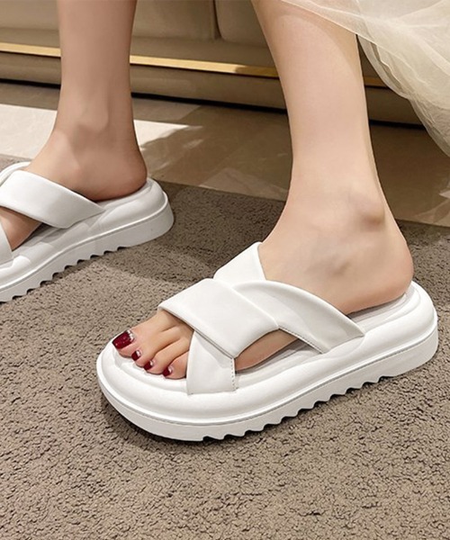Miniministore(ミニミニストア)の「厚底サンダル レディースフラットサンダル(サンダル・レディース・アイボリー/ライトイエロー/ブラック/ホワイト・23.5cm/22.5cm/24.0cm/23.0cm/24.5cm)」の14枚目の写真