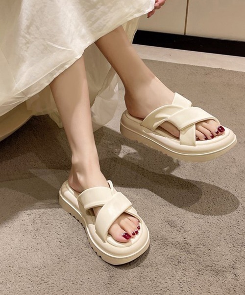 Miniministore(ミニミニストア)の「厚底サンダル レディースフラットサンダル(サンダル・レディース・アイボリー/ライトイエロー/ブラック/ホワイト・23.5cm/22.5cm/24.0cm/23.0cm/24.5cm)」の18枚目の写真