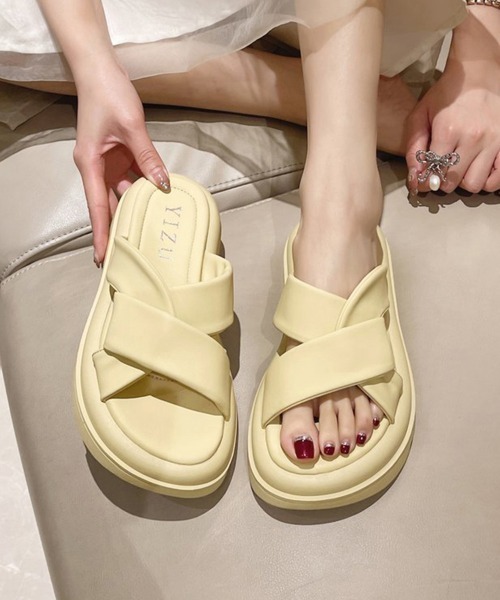 Miniministore(ミニミニストア)の「厚底サンダル レディースフラットサンダル(サンダル・レディース・アイボリー/ライトイエロー/ブラック/ホワイト・23.5cm/22.5cm/24.0cm/23.0cm/24.5cm)」の20枚目の写真