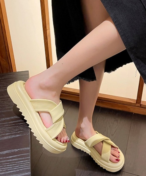 Miniministore(ミニミニストア)の「厚底サンダル レディースフラットサンダル(サンダル・レディース・アイボリー/ライトイエロー/ブラック/ホワイト・23.5cm/22.5cm/24.0cm/23.0cm/24.5cm)」の21枚目の写真