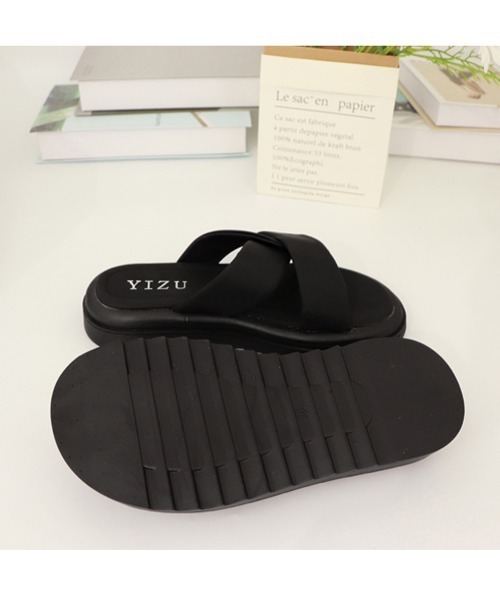 セール】厚底サンダル レディースフラットサンダル（サンダル