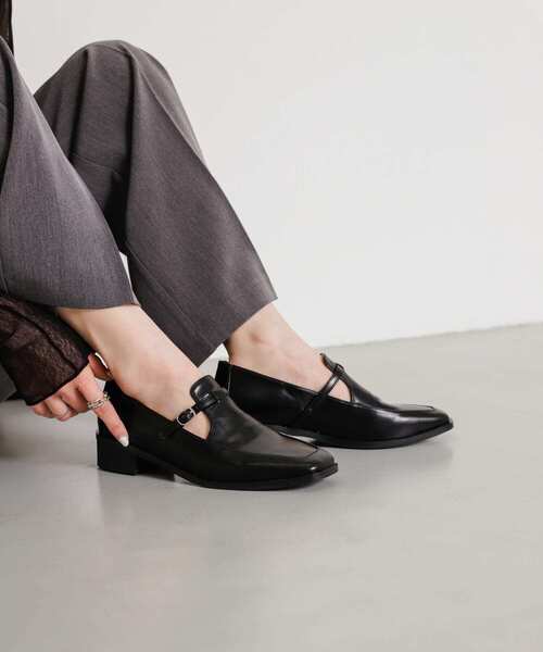 SENSE OF PLACE by URBAN RESEARCH（センスオブプレイスバイアーバンリサーチ）の「スクエアデザインローファー（ローファー・レディース・ブラック/アイボリー・SMALL/MEDIUM/LARGE）」の11枚目の写真