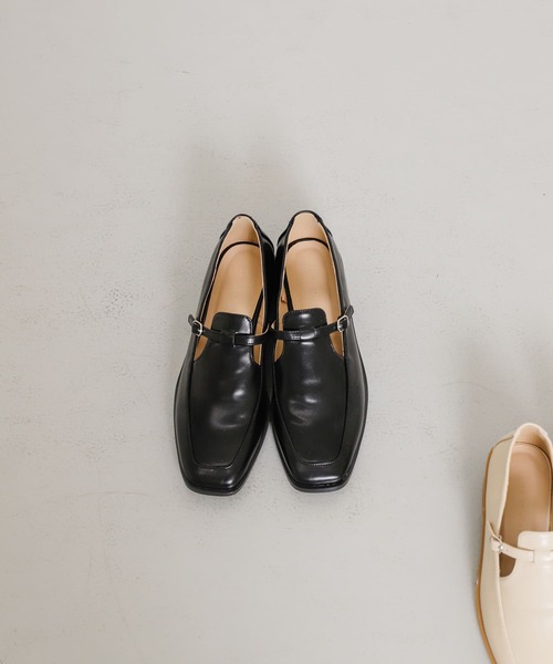 SENSE OF PLACE by URBAN RESEARCH（センスオブプレイスバイアーバンリサーチ）の「スクエアデザインローファー（ローファー・レディース・ブラック/アイボリー・SMALL/MEDIUM/LARGE）」の8枚目の写真