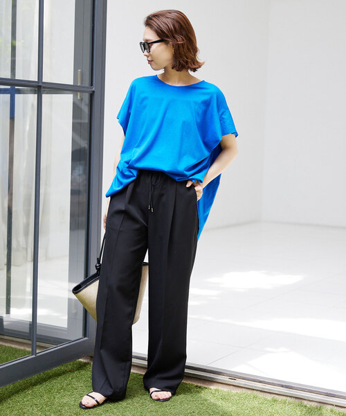 SLOBE IENA(スローブイエナ)の「ダブルクロスイージードロストテーパード(スラックス・レディース・ブラック/ネイビー・36/38)」の11枚目の写真