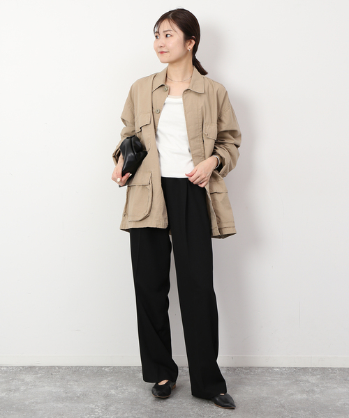 SLOBE IENA(スローブイエナ)の「ダブルクロスイージードロストテーパード(スラックス・レディース・ブラック/ネイビー・36/38)」の20枚目の写真