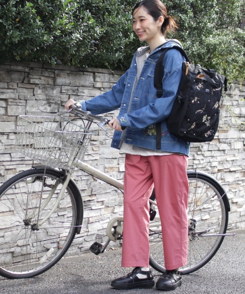 SUPER HAKKA（スーパーハッカ）の「「glanta」フラワーブリーズ刺繍スクエアリュックバッグ（バックパック/リュック・レディース・グリーン/グレー/ブラック・FREE）」の12枚目の写真