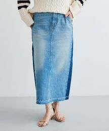 le.coeur blanc | バイカラーデニムストレートスカート(デニムスカート)