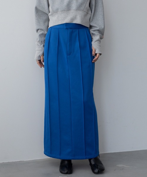 VACANCY（ヴァカンシー）の「ピンタックプリーツダンボールスカート（スカート・レディース・ブルー/ブラック・MEDIUM/LARGE）」の2枚目の写真
