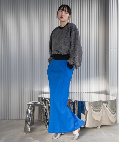 VACANCY（ヴァカンシー）の「ピンタックプリーツダンボールスカート（スカート・レディース・ブルー/ブラック・MEDIUM/LARGE）」の17枚目の写真