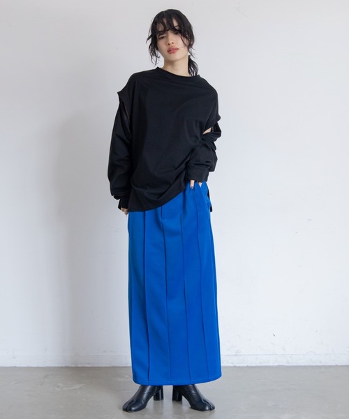 VACANCY（ヴァカンシー）の「ピンタックプリーツダンボールスカート（スカート・レディース・ブルー/ブラック・MEDIUM/LARGE）」の20枚目の写真