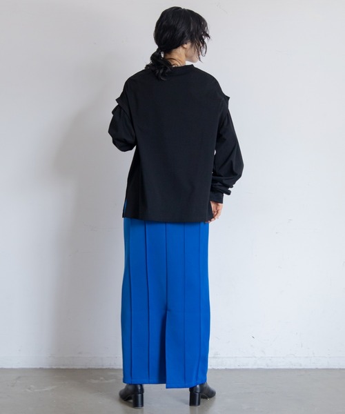 VACANCY（ヴァカンシー）の「ピンタックプリーツダンボールスカート（スカート・レディース・ブルー/ブラック・MEDIUM/LARGE）」の12枚目の写真