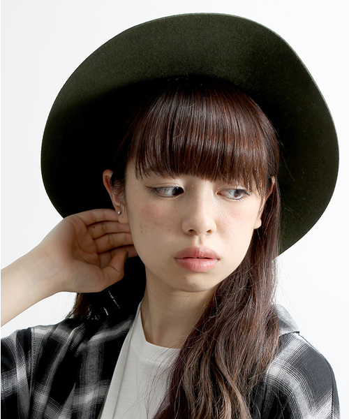 WEGO（ウィゴー）の「WEGO/ ツバ広フェルトハット（ハット・レディース・ブラック/カーキ/ブラウン/キャメル/ライトグレー・FREE）」の4枚目の写真