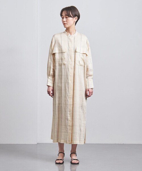 SACRA（サクラ）の「＜SACRA＞ウィンドウペン シャツワンピース（シャツワンピース・レディース・ナチュラル・38）」の4枚目の写真