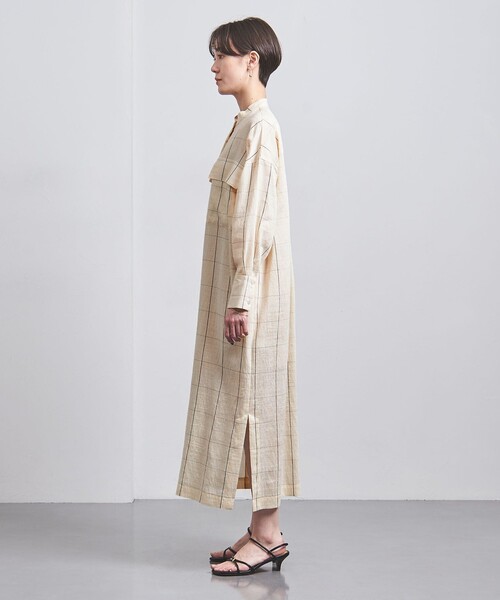 SACRA（サクラ）の「＜SACRA＞ウィンドウペン シャツワンピース（シャツワンピース・レディース・ナチュラル・38）」の5枚目の写真