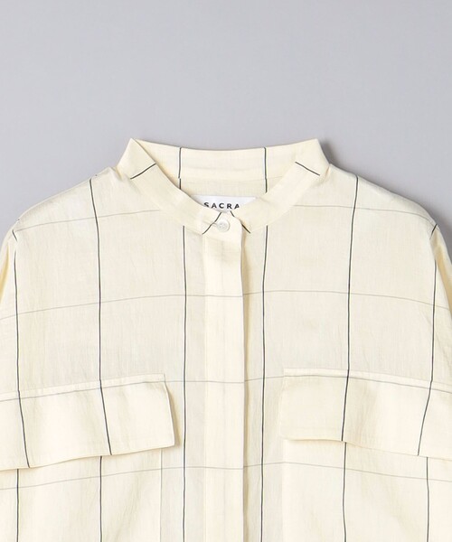 SACRA（サクラ）の「＜SACRA＞ウィンドウペン シャツワンピース（シャツワンピース・レディース・ナチュラル・38）」の9枚目の写真