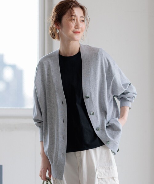 23区(ニジュウサンク)の「【洗える】スビンハイツイストコットン カーディガン(ニット/セーター・レディース・ホワイト系/ライトグレー系/ブラック系・38)」の3枚目の写真
