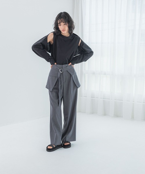 【希少】DIMMOIRE×REFREMコラボ　ジップカットソー　レイヤード 希少】DIMMOIRE×REFREMコラボ ジップカットソー レイヤード