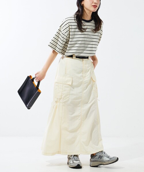 FREAK'S STORE（フリークスストア）の「限定展開　マルチボーダー 半袖 Tシャツ（Tシャツ/カットソー・レディース・ブラック/レッド/グリーン/オレンジ・ﾌﾘ-）」の8枚目の写真