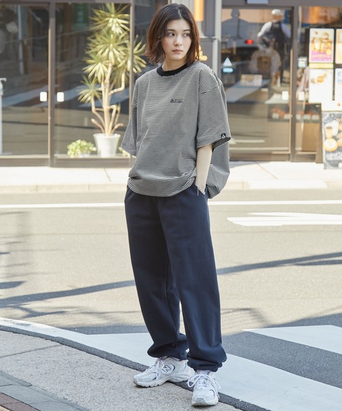 GERRY(ジェリー)の「GERRY/ジェリー 別注 ロゴ刺繍 ピンボーダー ドローコード ビッグシルエット半袖Tシャツ(Tシャツ/カットソー・メンズ・ブラウン/ブルーグリーン/ブラック/オフホワイト/ネイビー・M/L)」の21枚目の写真