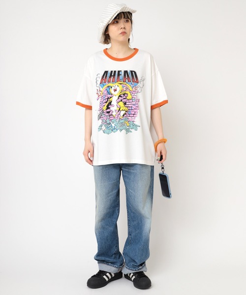 RNA（アールエヌエー）の「M2249 ＡＨＥＡＤ　ＲＡＢＢＩＴ　ＢＩＧ　Ｔ（Tシャツ/カットソー・レディース・ライトグレー/ホワイト/スミクロ・MEDIUM）」の20枚目の写真