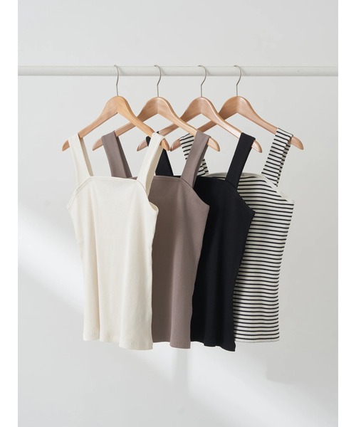 earth music&ecology（アースミュージックアンドエコロジー）の「ワイドストラップキャミソール（インナーウェア/肌着・レディース・オフホワイト/ブラック/モカ/その他9・S/M）」の5枚目の写真