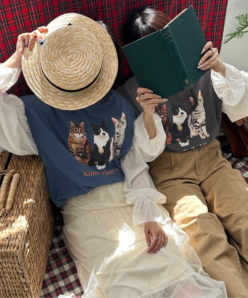 kutir(クティール)の「チュールドッキングロンT(Tシャツ/カットソー・レディース・オートミール/ネイビー/チャコールグレー・FREE)」の6枚目の写真