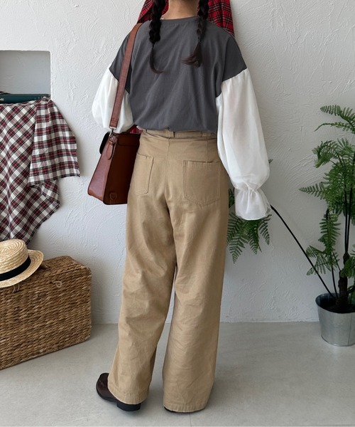 kutir(クティール)の「チュールドッキングロンT(Tシャツ/カットソー・レディース・オートミール/ネイビー/チャコールグレー・FREE)」の14枚目の写真